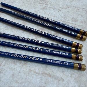 NOS Vintage U.S.A. General’s Insoluble Color-Tex pencils 803 Indigo Blue 6pc